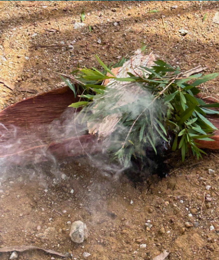 Ceremony burning at Esk Reservoir opening